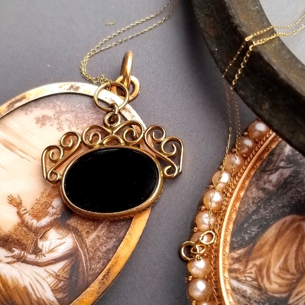 10kt Gold Victorian Roman Soldier Intaglio Carnelian Gem Pendant Necklace - Picture 7 of 9